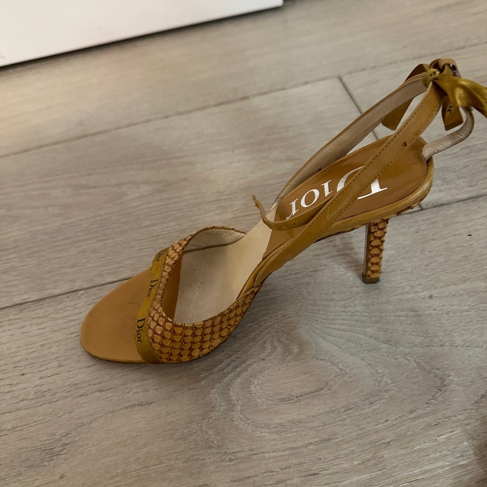 Dior Women's Gold Strappy Heels - Picture 2 of 4